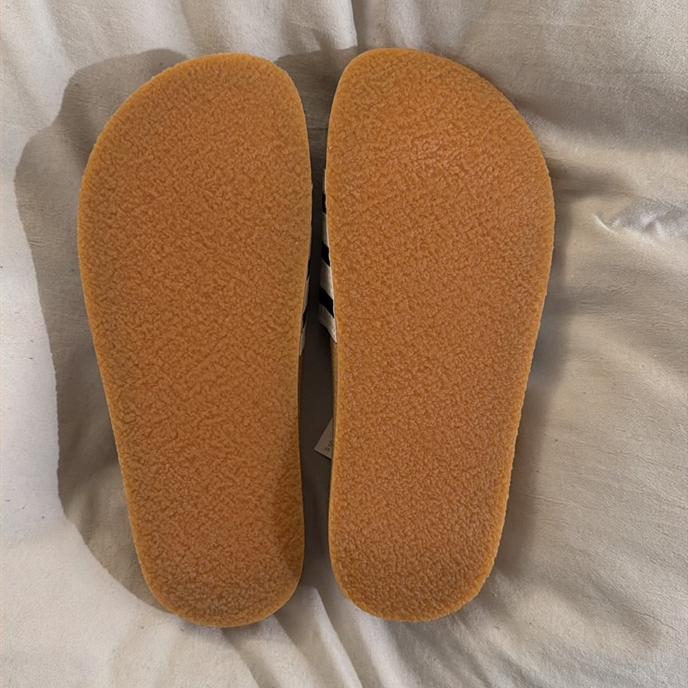 Adidas Adilette Cork Slides - White/Black - Picture 2 of 3
